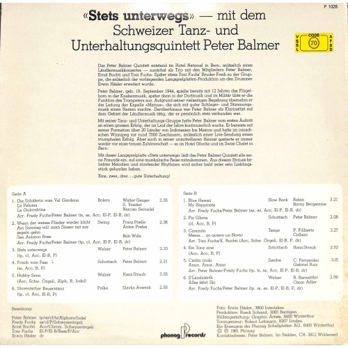 CD-Kopie von Vinyl: Orchester Peter Balmer – Stets Unterwegs - 1981