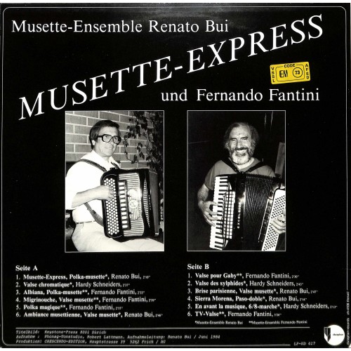 CD-Kopie von Vinyl: Musette-Ensemble Renato Bui, Musette-Ensemble Fernando Fantini – Musette-Express - 1984 