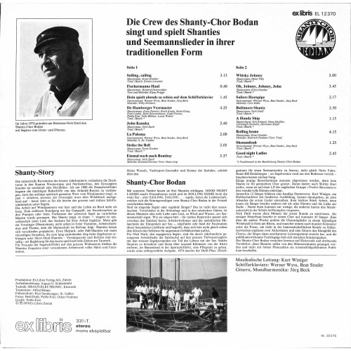 CD + LP: Der Shantychor Bodan – Sailing, Sailing (Der Shantychor Bodan Singt Seemannslieder) - 1979 