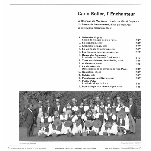 CD La Chanson De Montreux, Michel Corpataux, Otto Aebi – Carlo Boller L'Enchanteur (Chants Et Danses Populaires)