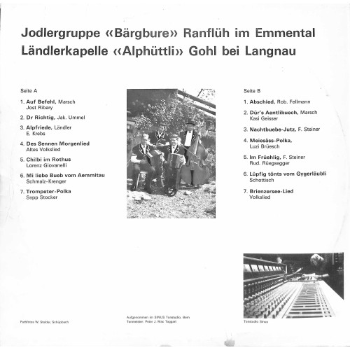 CD-Kopie von Vinyl: Jodlergruppe Bärgbure – Ranflüh im Emmental