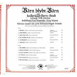 CD Jodlerklub Bern-Stadt, Fritz Hostettler - Fritz Wasem, Werner Gasser Mit Syne Schwyzerörgeli-Fründe – Bärn Blybt Bärn - 1986 