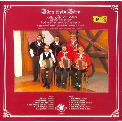 CD Jodlerklub Bern-Stadt, Fritz Hostettler - Fritz Wasem, Werner Gasser Mit Syne Schwyzerörgeli-Fründe – Bärn Blybt Bärn - 1986 