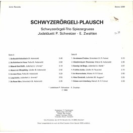 CD-Kopie von Vinyl: Schwyzerörgeli-Trio Spiezergruess, Jodelduett P. Schweizer / E. Zwahlen – Schwyzerörgeli-Plausch - 1980 