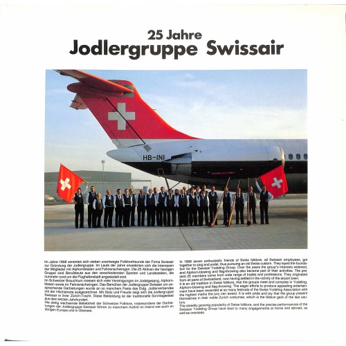 CD Jodlergruppe Swissair Kloten, LK Swissair Folklore Band, JD Vreni Wintsch - Thomas Ochsenbein – 25 Jahre Jodlergruppe - 1982