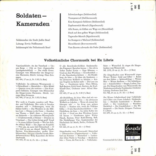 CD + LP: Soldatenchor Der Stadt-Jodler Basel, Erwin Nussbaumer, Soldatenspiel Der Polizeimusik Basel – Soldaten – Kameraden
