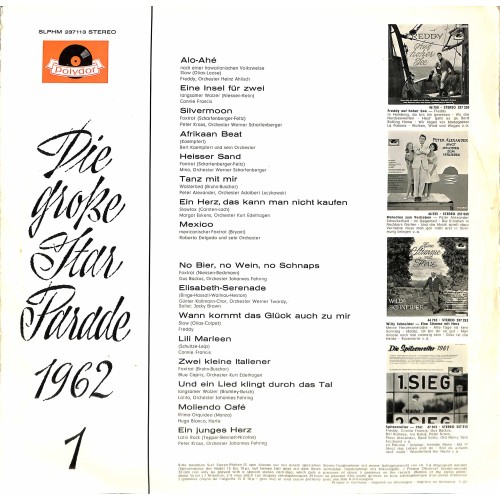 CD + LP: Die Grosse Starparade 1962/1 - diverse  