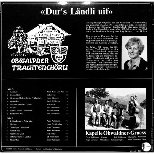 CD-Kopie von Vinyl: Obwaldner Trachten-Chörli, Kapelle Obwaldner-Gruess – Dur's Ländli Uif