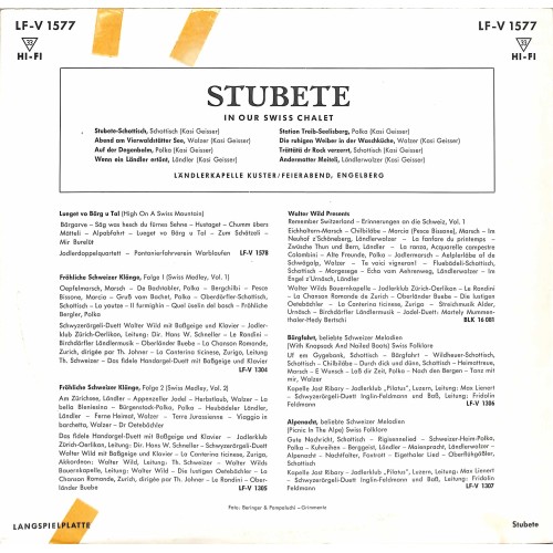 CD-Kopie von Vinyl: Ländlerkapelle Kuster/Feierabend, Engelberg – Stubete - 1959 