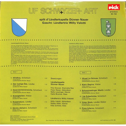 CD-Kopie von Vinyl: Ländlerkapelle Dünner-Nauer, Ländlertrio Willi Valotti – Uf Schwyzer-Art - 1976 