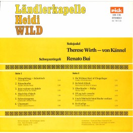 CD-Kopie von Vinyl: Ländlerkapelle Heidi Wild , Therese Wirth-von Kännel, Renato Bui - 1978 