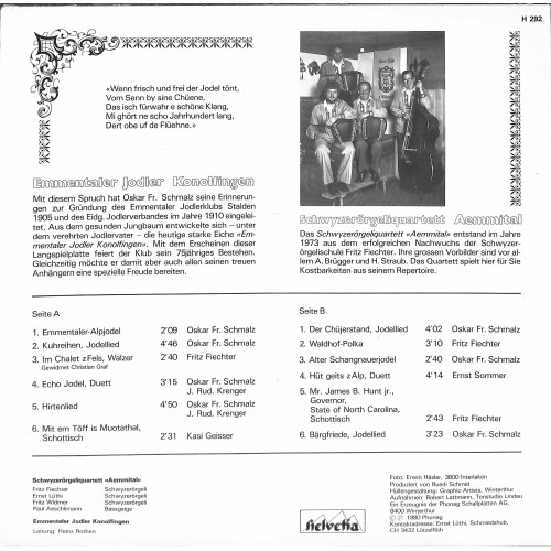 CD: 75 Jahre Emmentaler Jodler Konolfingen / SQ Aemmital - 1980