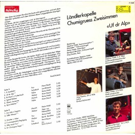 CD-Kopie von Vinyl: Ländlerkapelle Chumigruess Zweisimmen – Uf Dr Alp - 1985