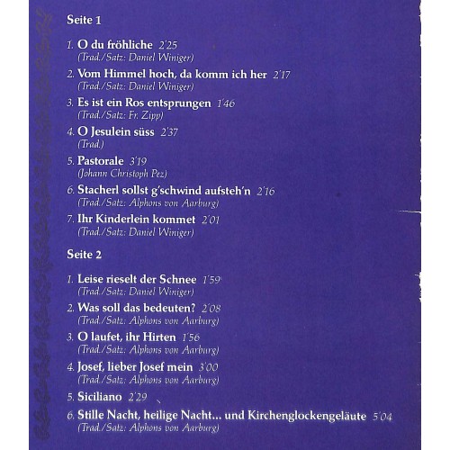 CD-Kopie von Vinyl: Zürcher Sängerknaben singen Weihnachtslieder - 1982