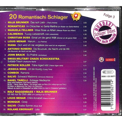 Occ. CD Mundart Schlager Oldies - 20 Romantischi Schlager