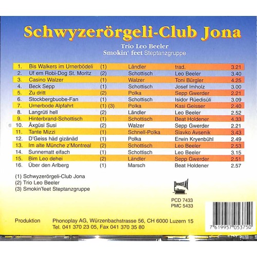 CD Us Freud am spiele - Schwyzerörgeli-Club Jona
