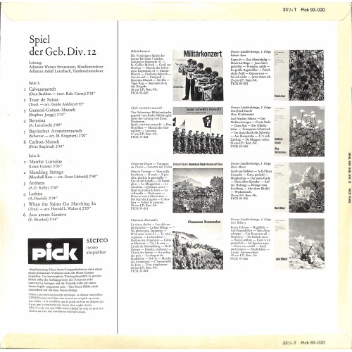 CD-Kopie von Vinyl: Spiel der Geb. Div. 12, Ltg Adj Werner Strassmann und Adj Adolf Luterbach