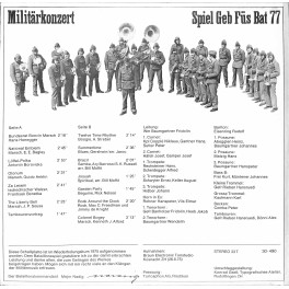 CD-Kopie von Vinyl: Militärkonzert Spiel Geb Füs Bat 77 - Ltg Baumgartner Fridolin - 1975 CD-Kopie von Vinyl: Militärkonzert Spiel Geb Füs Bat 77 - Ltg Baumgartner Fridolin - 1975