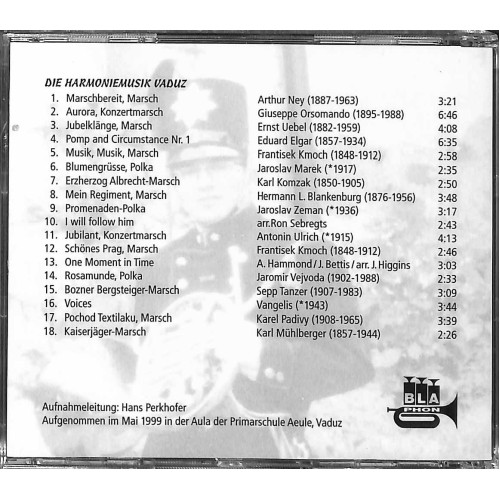 CD Harmoniemusik Vaduz - Feuerwerk der Blasmusik, Ltg Ernst Lampert