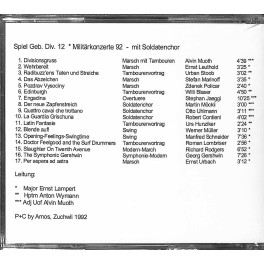 CD Spiel Geb Div 12 - Militärkonzerte 92 mit Soldatenchor, Ltg Major Ernst Lampert