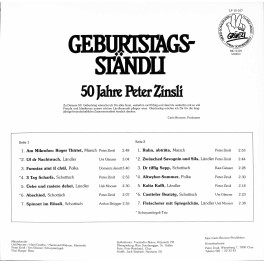 CD-Kopie von Vinyl: 50 Jahre Peter Zinsli - Geburtstags-Ständli - 1983 CD-Kopie von Vinyl: 50 Jahre Peter Zinsli - Geburtstags-Ständli - 1983