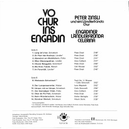 CD-Kopie von Vinyl: Peter Zinsli und sini Churer Ländlerfründa + Engadiner Ländlerfründa Celerina - Vo Chur ins Engadin 