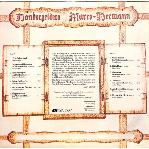 CD-Kopie von Vinyl: Handorgelduo Marco-Hermann - Bärnermusig usem Züribiet - 1985