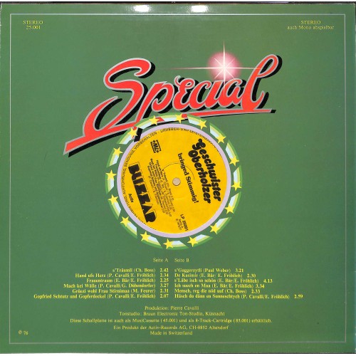 CD-Kopie von Vinyl: Geschwister Oberholzer bringed Stimmig!  - 1977