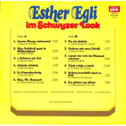 CD-Kopie von Vinyl: Esther Egli im Schwyzer Look - 1976