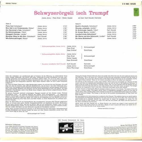 CD-Kopie von Vinyl: Josias Jenny, Peter Zinsli, Walter Hassler - Schwyzerörgeli isch Trumpf