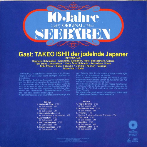 CD-Kopie von Vinyl: 10 Jahre Original Seebären - Gast: Takeo Ishii der jodelnde Japaner - 1983