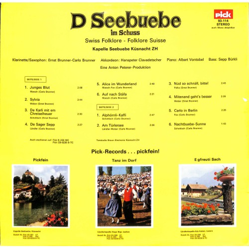 CD-Kopie von Vinyl: Kapelle Seebuebe Küsnacht ZH - D Seebuebe im Schuss - 1973