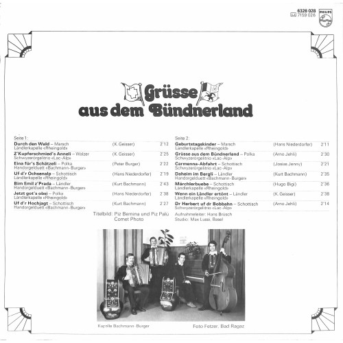 CD-Kopie von Vinyl: Grüsse aus dem Bündnerland - Kapelle Bachmann-Burger u.a. - 1973