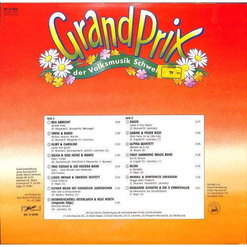 CD-Kopie von Vinyl: Grand der Volksmusik Schweiz '89 - diverse