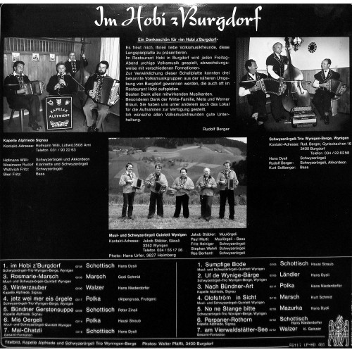 Im Hobi z Burgdorf - Kapelle Alpfriede Signau, Muul- Und Schwyzerörgeli Quintett Wynigen*, Schwyzerörgeli-Trio Wynigen-Berge