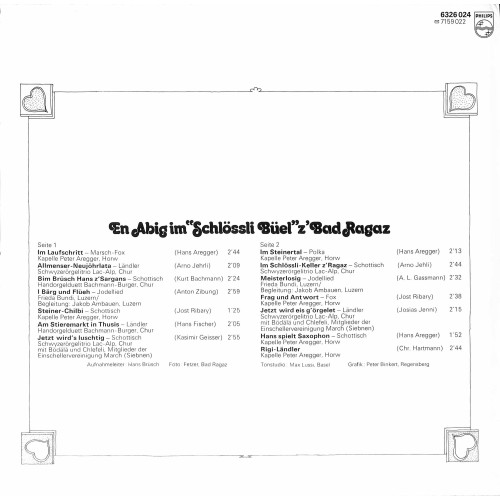 CD-Kopie von Vinyl: En Abig im "Schlössli Büel" z'Bad Ragaz - diverse - 1973 - LIVE