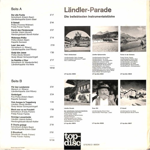 CD-Kopie von Vinyl: Ländler-Parade - Die beliebtesten Instrumentalstücke - diverse 