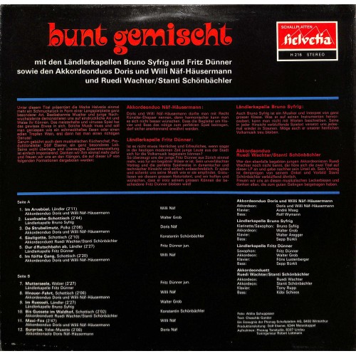 CD-Kopie von Vinyl: bunt gemischt - Stanti Schönbächler, Bruno Syfrig, Fritz Dünner, Näf-Häusermann u.a.