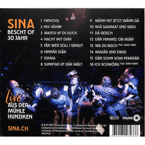 CD Sina Bescht Of 30 Jahr - Live aus der Mühle Hunziken