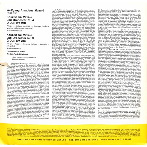 CD + LP: Yehudi Menuhin und das Bath Festival Orchester - Wolfgang Amadeus Mozart