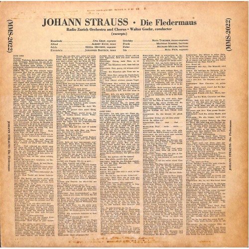 CD + LP: Strauss • Zurich Radio Orchestra • Walter Goehr – Die Fledermaus