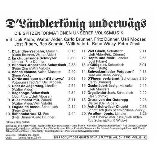 CD D'Ländlerkönig underwägs - diverse - 1992