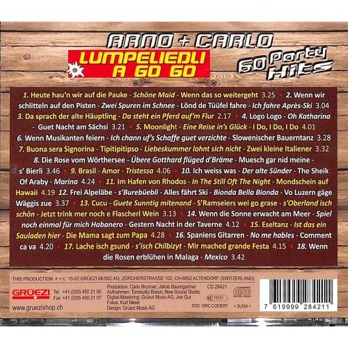 CD Arno + Carlo - Lumpeliedli a go go - 60 Party Hits