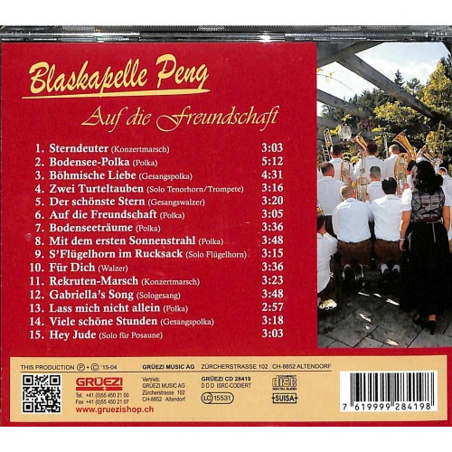 CD Blaskapelle Peng - 20 Jahre - Auf die Freundschaft