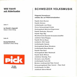 Occ. Single Vinyl: Im Pöschtli z'Appezöll - Willi Valotti mit Alderbuebe