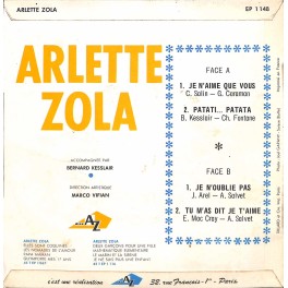 Occ. EP Vinyl: Je n'aime que vous - Arlette Zola