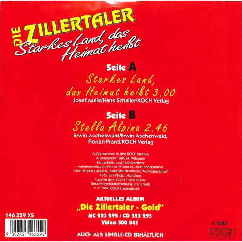 Occ. Single Vinyl: Die Zillertaler - Starkes Land das Heimat heisst + Stella Alpina