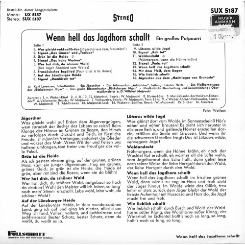 Occ. Single Vinyl: Wenn hell das Jagdhorn schallt - Ein grosses Potpourri