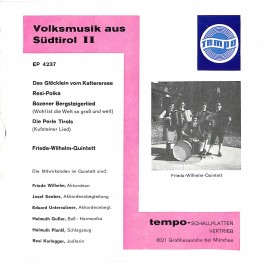 Occ. EP Vinyl: Volksmusik aus Südtirol II - Frieda-Wilhelm-Quintett Occ. EP Vinyl: Volksmusik aus Südtirol II - Frieda-Wilhelm-Quintett