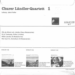 Occ. EP Vinyl: Churer Ländler-Quartett 1, Ltg Jakob Keller -  Alls da Wend noh u.a.